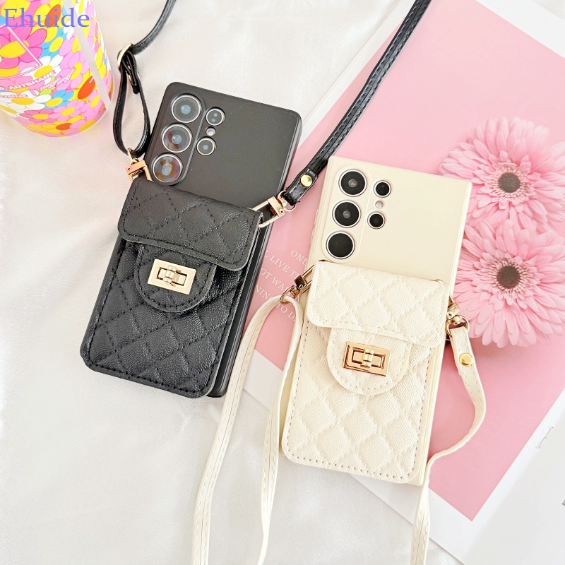Luxury Bags Quotes - Brieftaschen-Schutzhülle mit Umhängeband für Samsung Galaxy