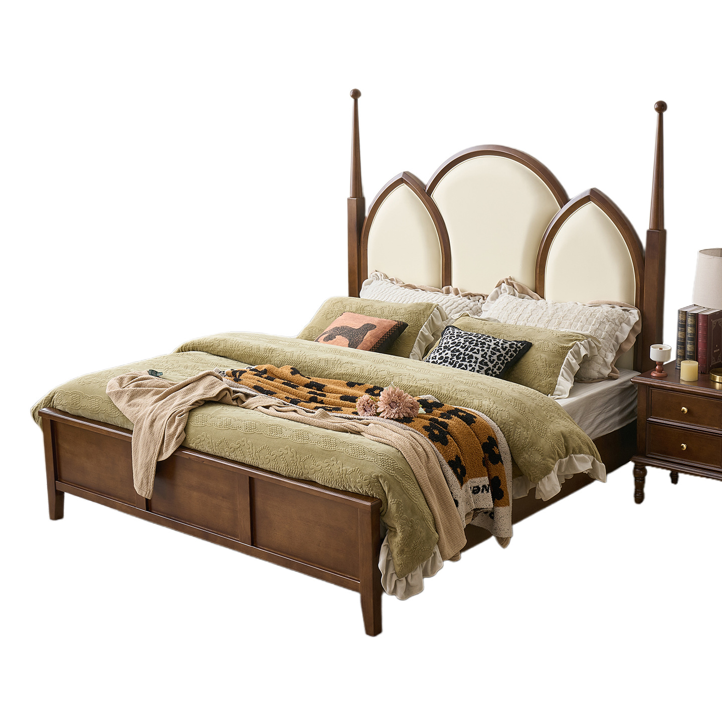 Luxury Bags Direct - Mittelalterlicher Stil, solides Haushalts-Doppelbett, leichtes Luxus-Hauptschlafzimmer,