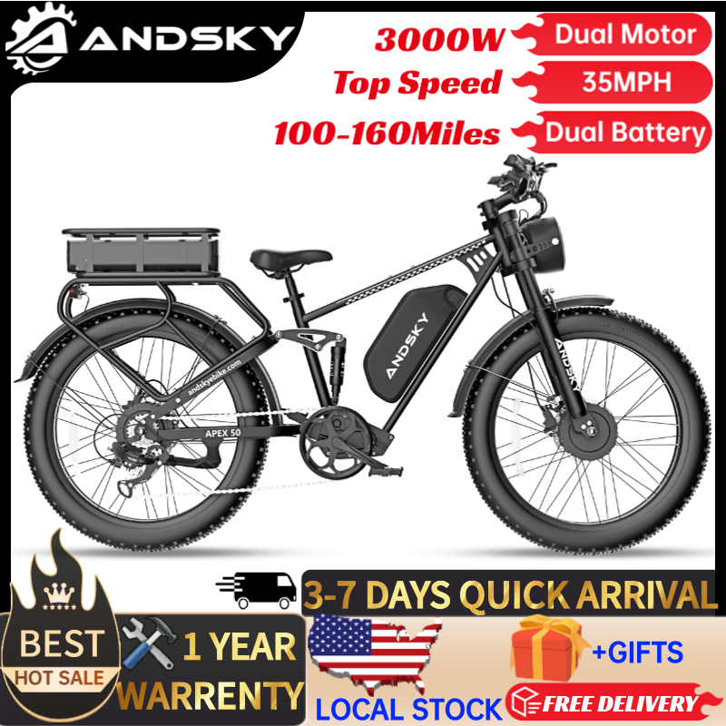 Luxury Bags Level - ANDSKY Apex50 AWD Elektrofahrrad 3000W Doppelmotor